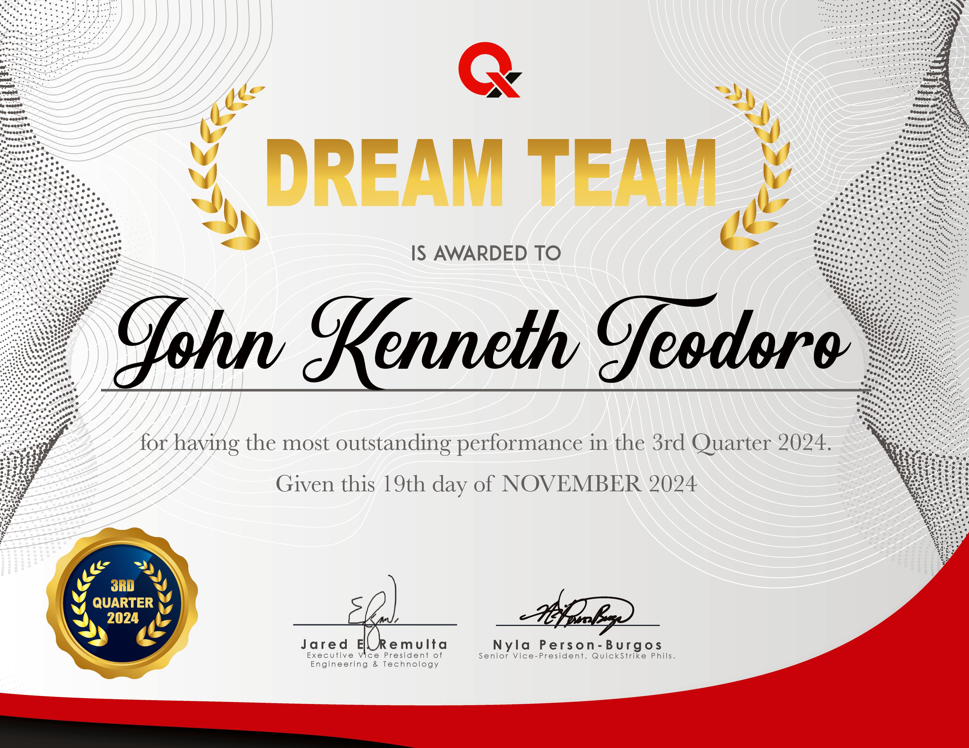 Titanuim awardee Q3 2024